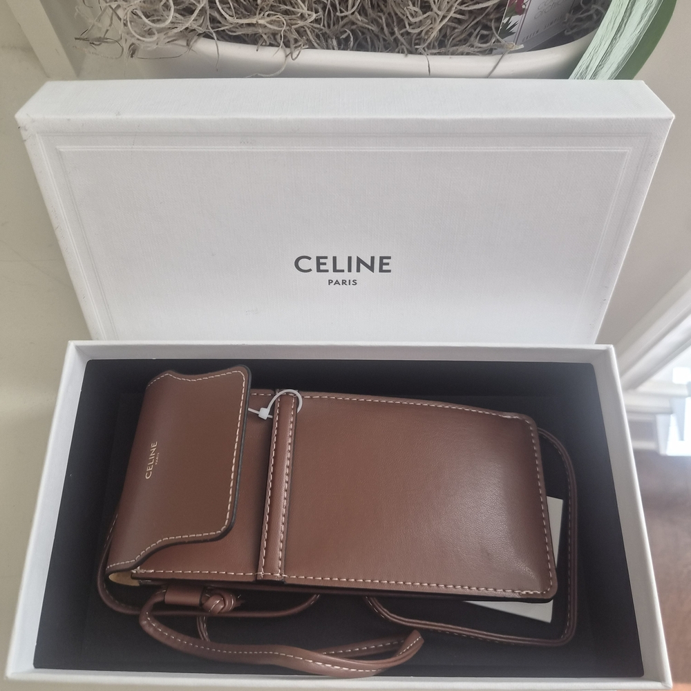 Celine Tan Leather Crossbody Sunglasses CASE
